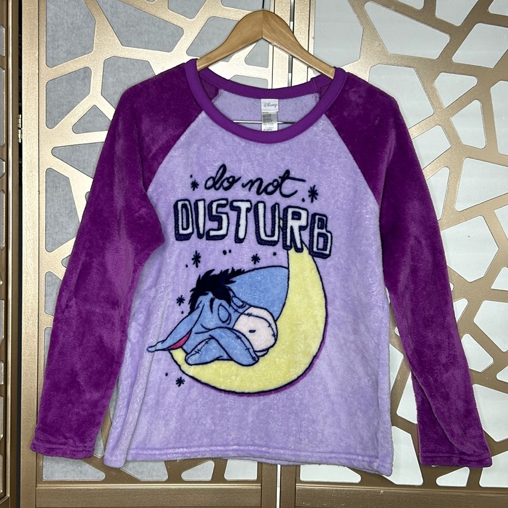 Disney Women's Purple & Lavender Eeyore 'Do Not Disturb' Fleece Sweater